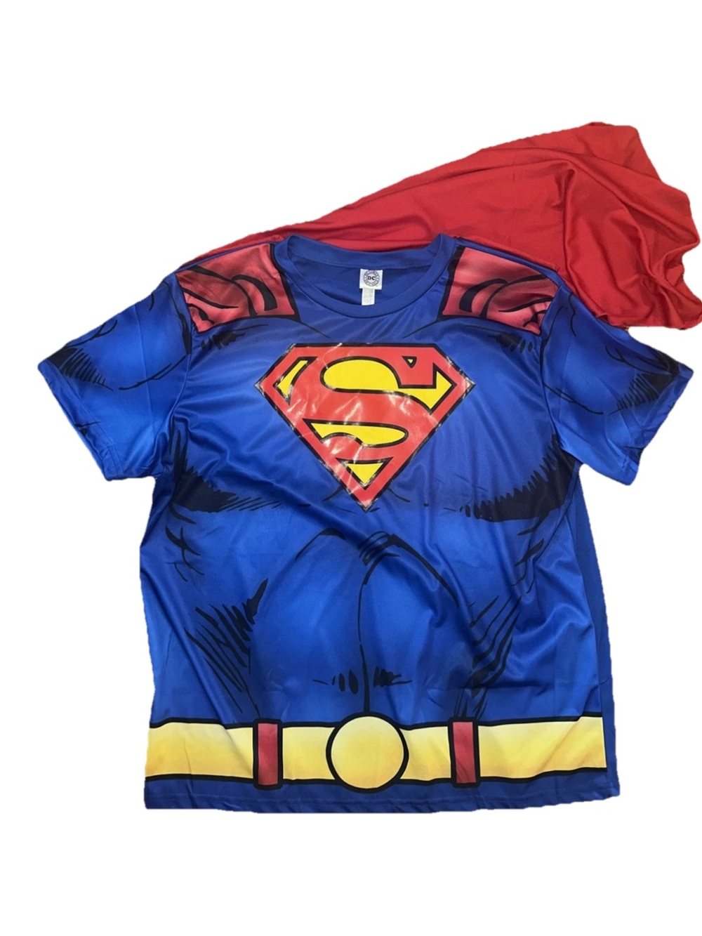 Superman Shirt Costume w Detachable Cape DC Comics Bioworld adult XL
